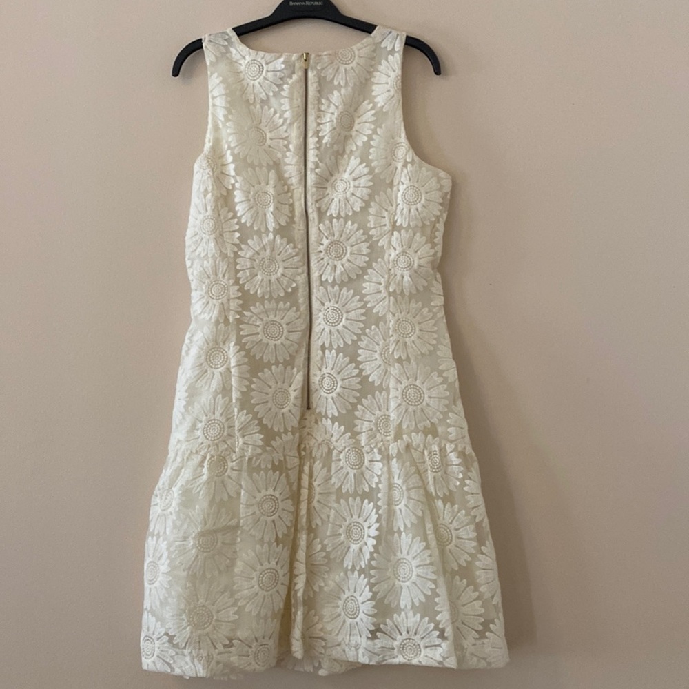 Floral lace drop waist daisy dress midi vintage flowers - Picture 2 of 6